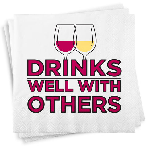 Drinks Well With Others Wine Napkins