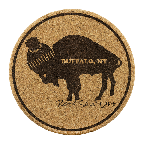 Set of 4 Buffalo Rock Salt Life Cork Coasters