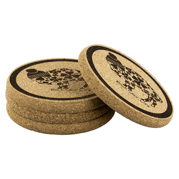 Lucky Buffalo Rock Salt Life© Round Cork Coasters