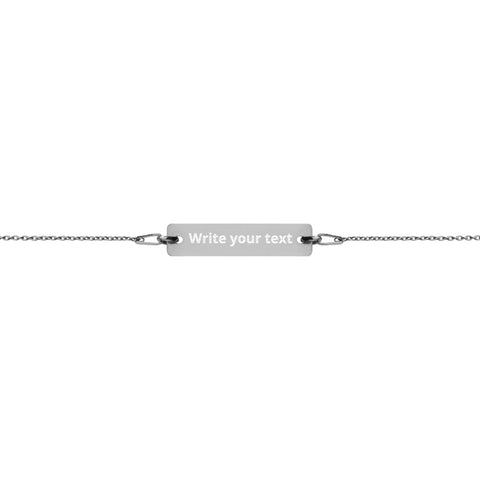 Engraved Silver Bar Chain Bracelet