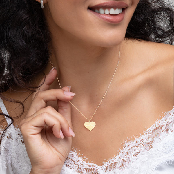 Personalized Sterling Silver Heart Necklace-FREE SHIPPING