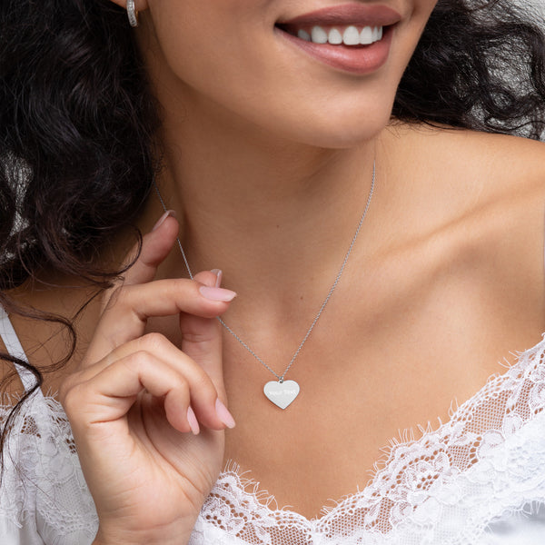 Personalized Sterling Silver Heart Necklace-FREE SHIPPING