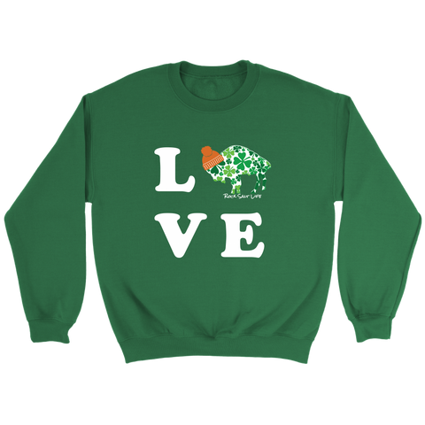 White Lettered Lucky in BuffaLove Rock Salt Life© Crewneck Sweaters