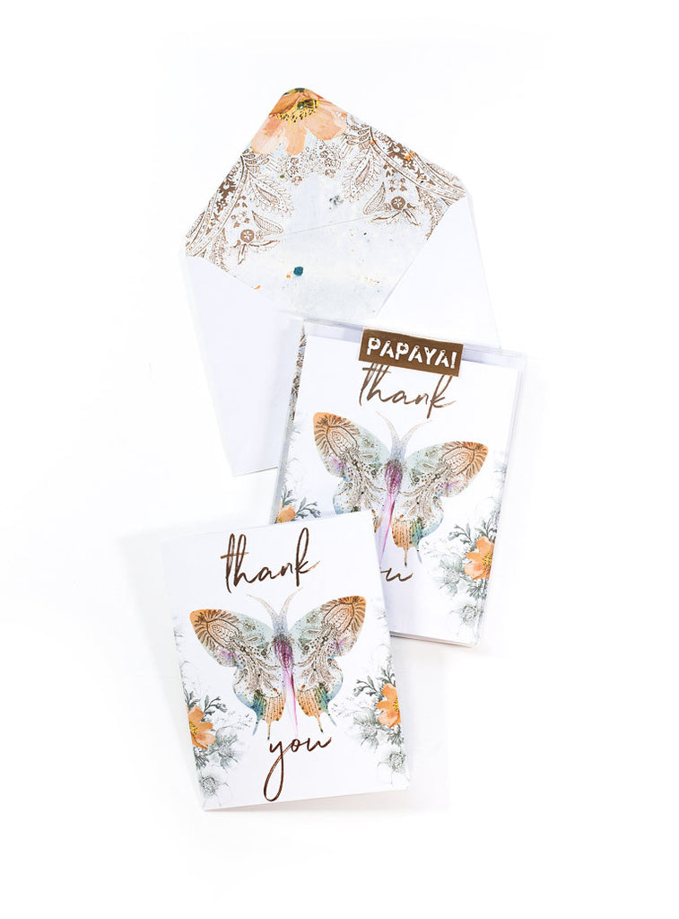 Paisley Butterfly Thank You Card Set