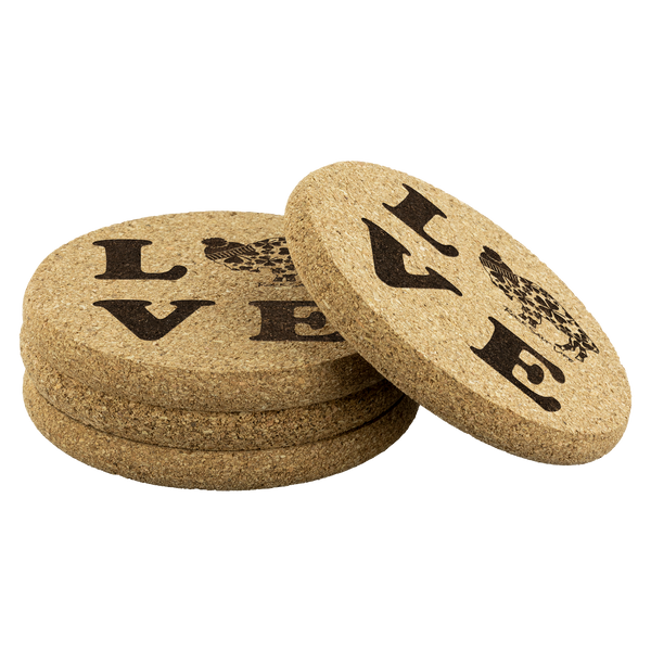 Lucky in BuffaLove Rock Salt Life© Round Cork Coasters