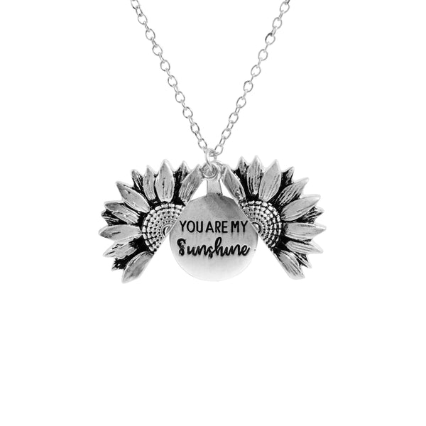 You Are My Sunshine Sunflower Locket Necklace