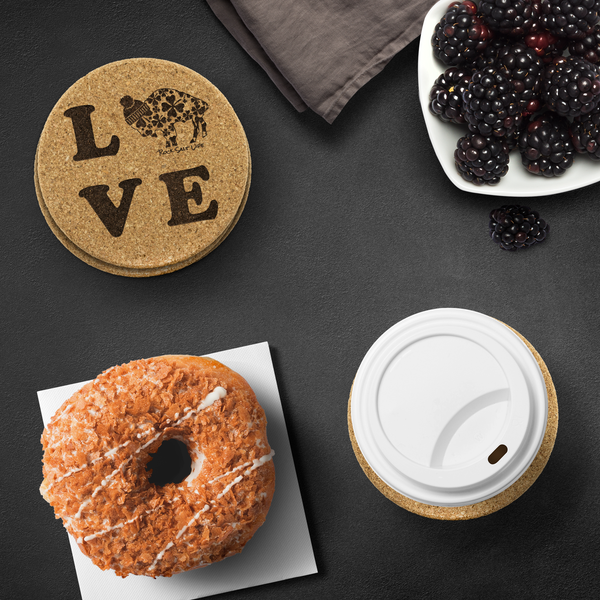 Lucky in BuffaLove Rock Salt Life© Round Cork Coasters
