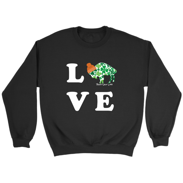 White Lettered Lucky in BuffaLove Rock Salt Life© Crewneck Sweaters