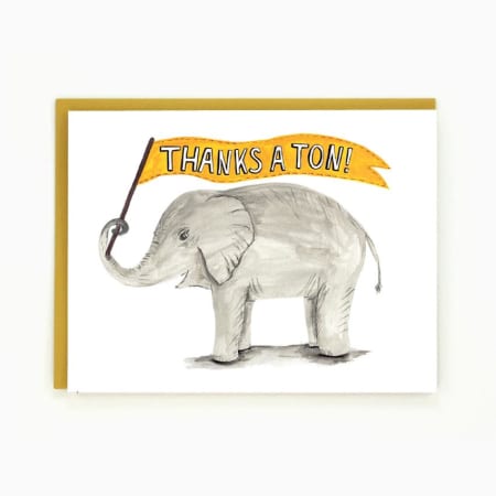 Thanks a Ton Elephant Thank You Card