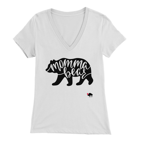 Momma Bear Womens V-Neck